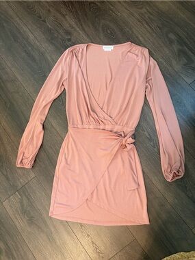 Lovers + Friends Dusty Rose Wrap Top